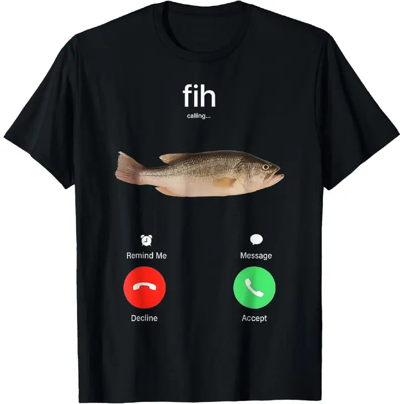 Fih Calling Funny Fish Phone Graphic T Shirt