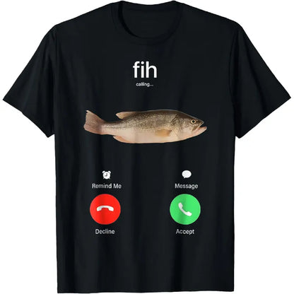 Fih Calling Funny Fish Phone Graphic T Shirt