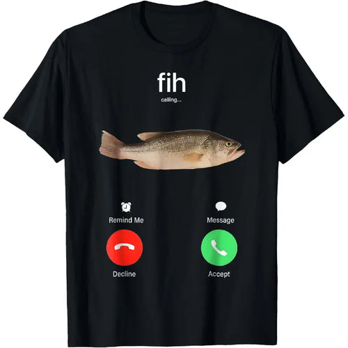 Fih Calling Funny Fish Phone Graphic T Shirt