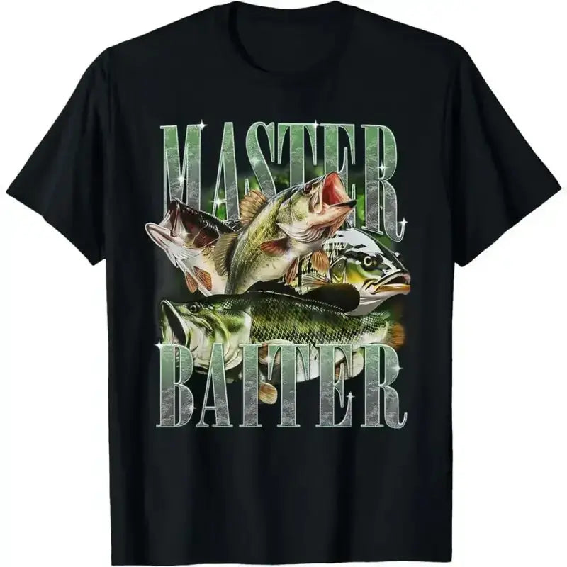 Master Baiter Bass Fishing Dad Funny Graphic T Shirt