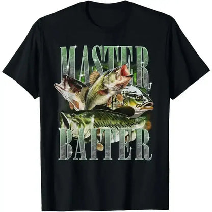 Master Baiter Bass Fishing Dad Funny Graphic T Shirt