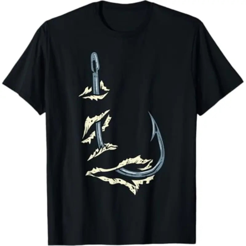 Torn Fish Hook Fishing Graphic T Shirt