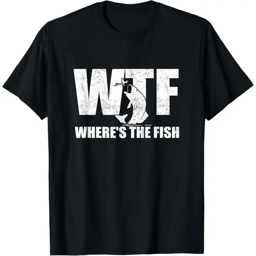 WTF Wheres The Fish Funny Fishing Graphic T Shirt